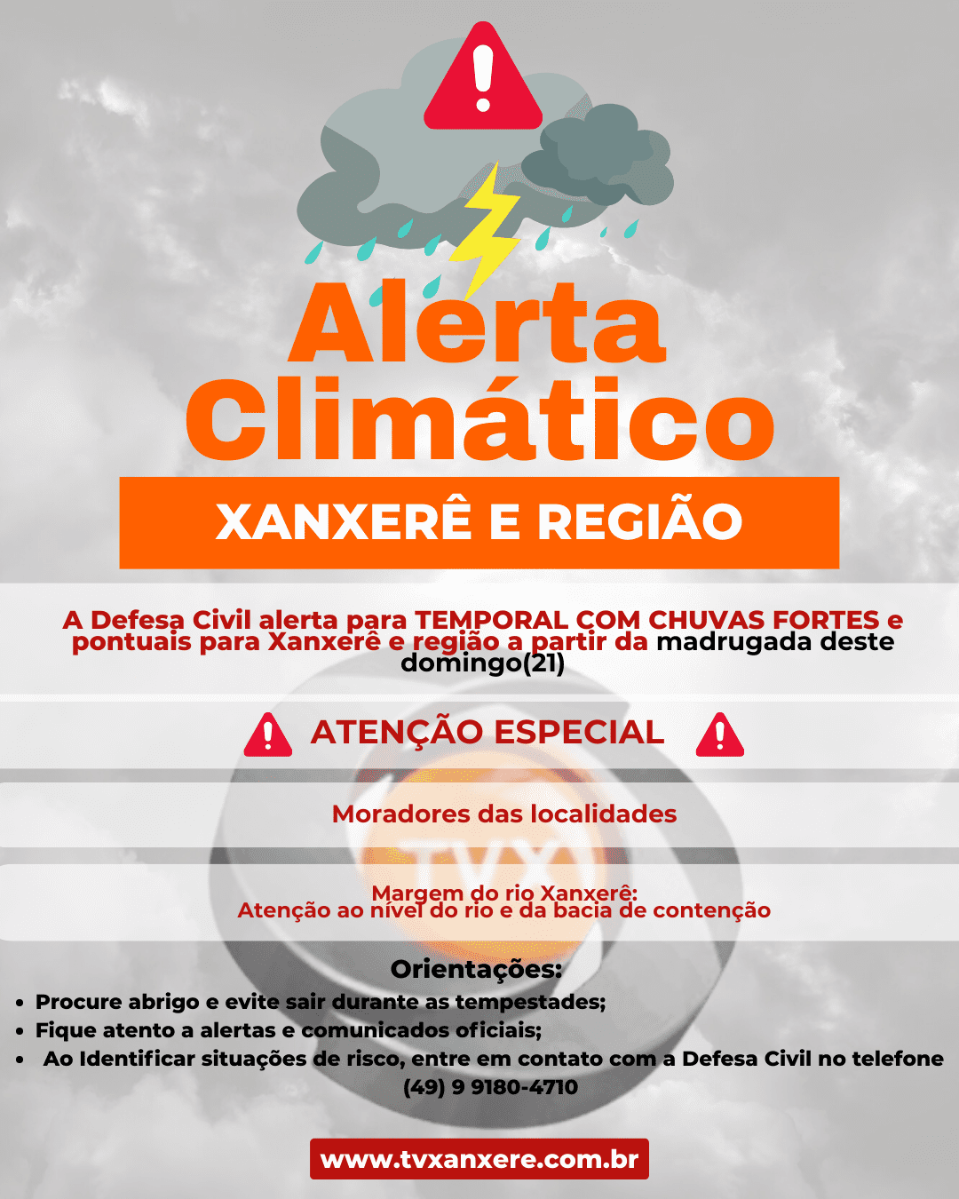 Alerta Climático para Xanxerê e Região