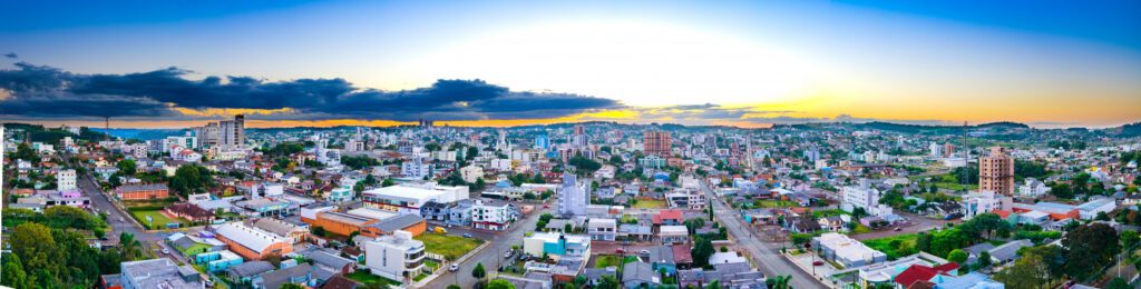 Vista parcial aérea do município de Xanxerê