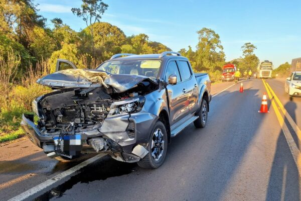 Acidente trânsito BR282 Xanxere envolve três veículos e deixa duas vítimas encaminhadas ao HRSP.