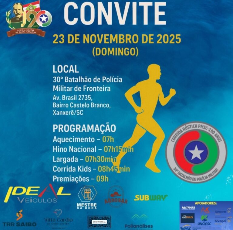 Corrida Rústica celebra 190 anos da PMSC em Xanxerê