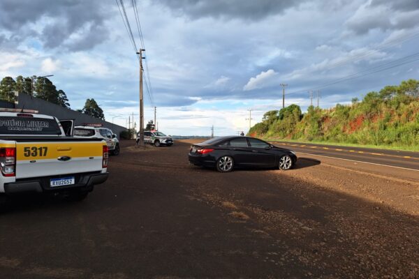 Perseguição policial SC-480 envolve motorista com tornozeleira que fugiu por mais de 15 km entre Xanxerê e Bom Jesus.