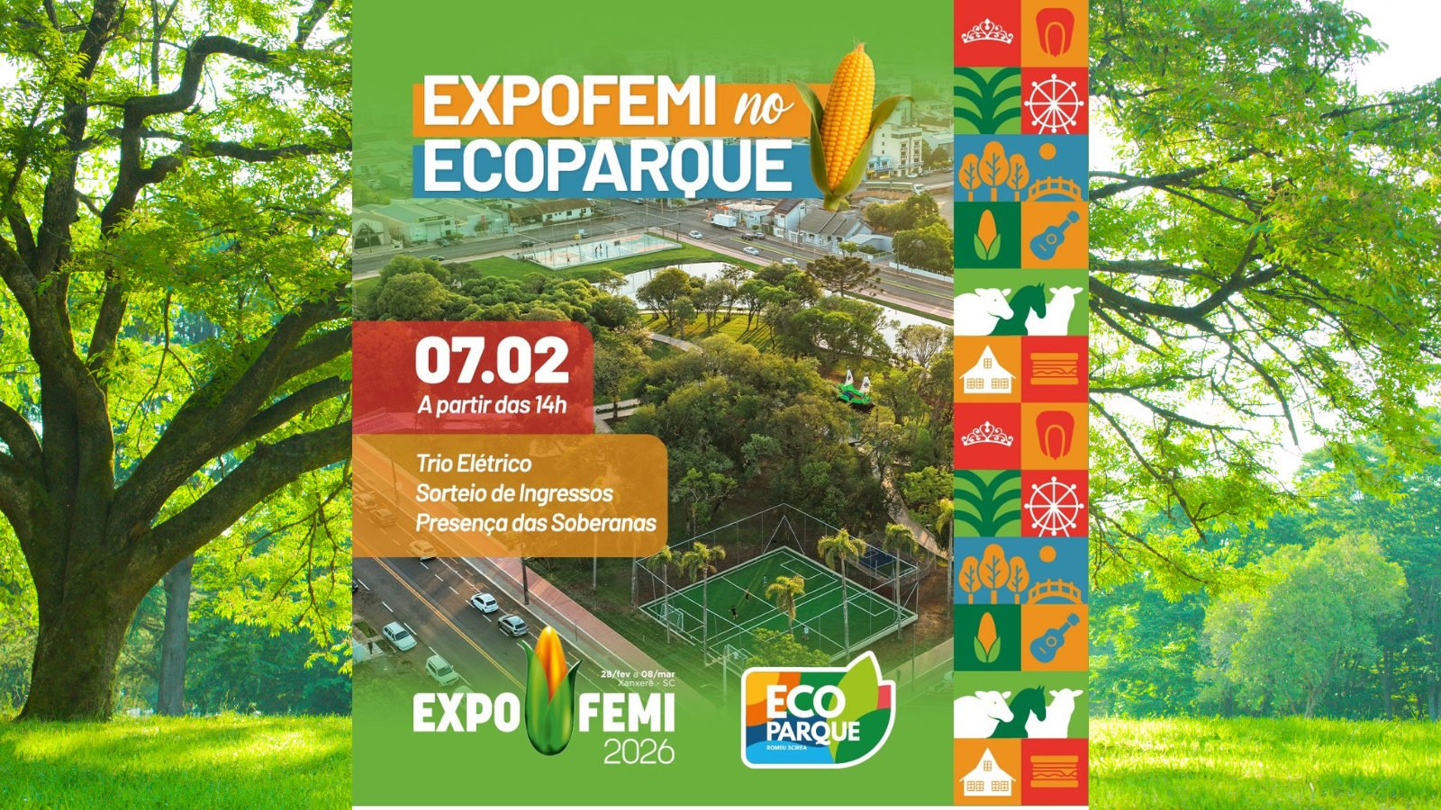 Ecoparque recebe esquenta da ExpoFemi com música e atrações.