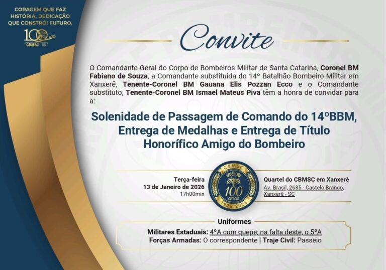 Bombeiros de Xanxerê realizam solenidade de passagem de comando