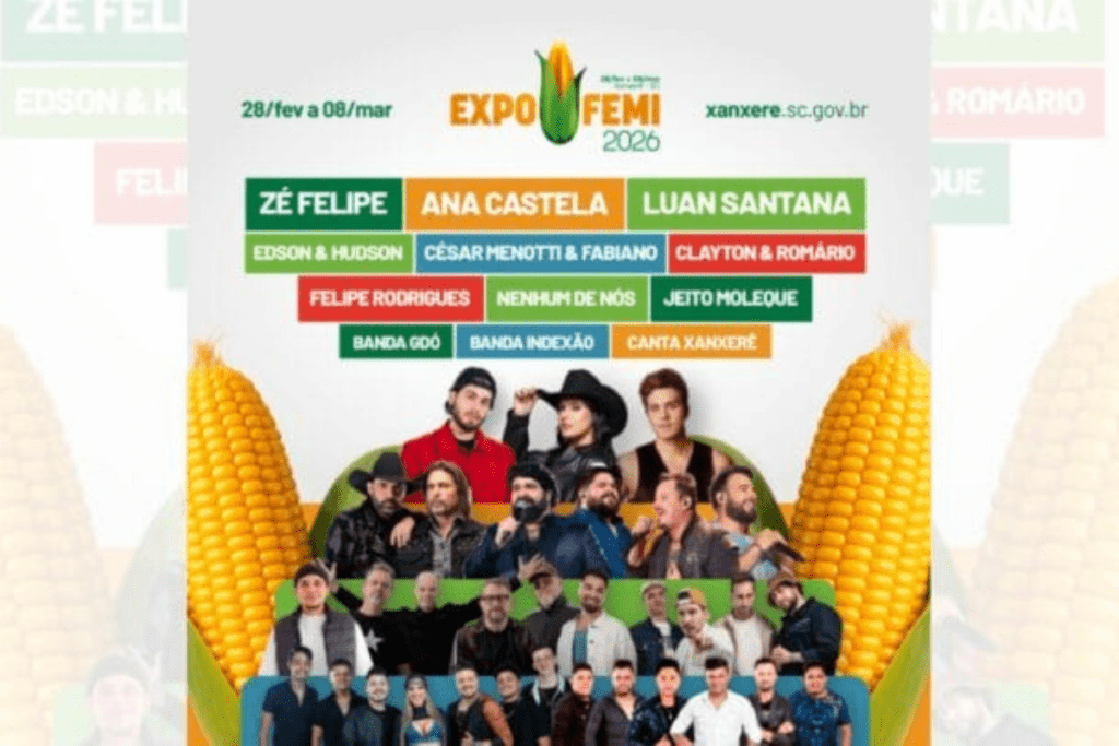 ExpoFemi terá grade de shows com atrações nacionais, regionais e diversos estilos musicais.