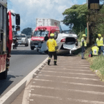Capotamento na BR-282 em Xanxerê ocorreu após motorista passar mal e perder o controle do veículo.
