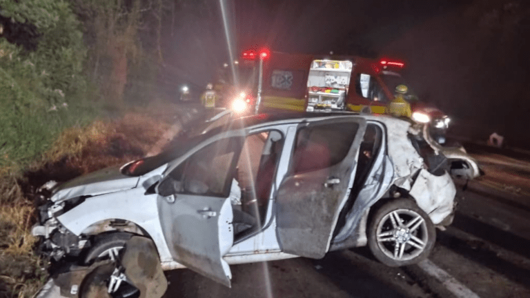 Motorista sofre ferimentos após capotar veículo na BR-282 em Xanxerê