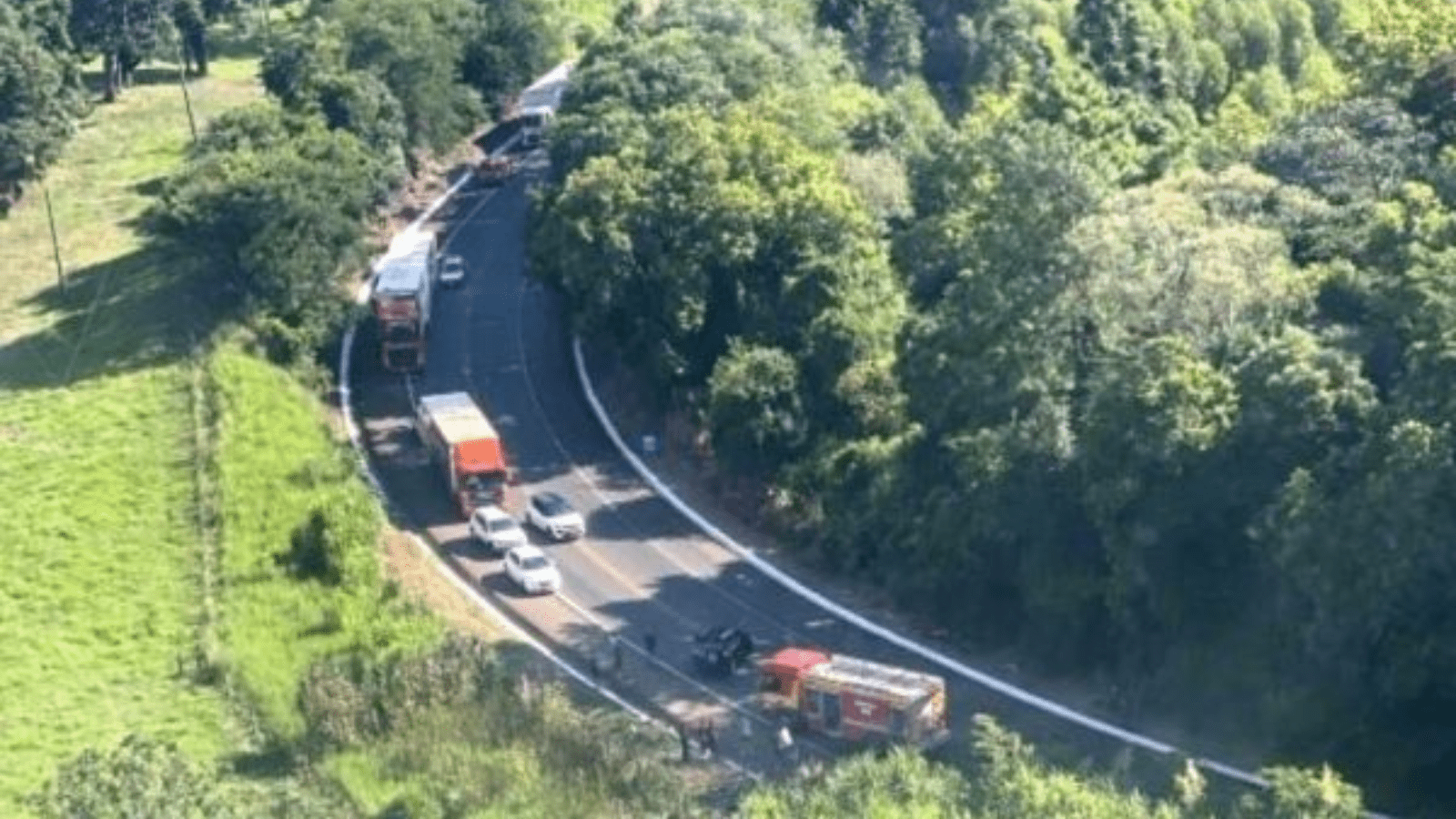 Vista aérea da rodovia BR-282 em Xanxerê que estará em formato Pare Siga entre os dias 23 á 27/3/26