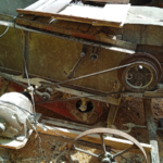 Trilhadeira em propriedade rural onde ocorreu acidente com idoso em Ipira SC.