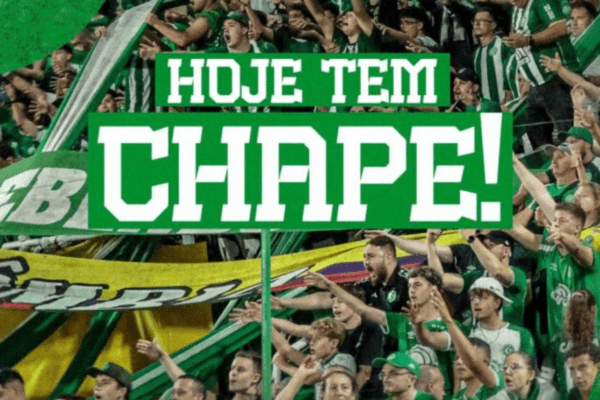 Banner informativo a Chapecoense "Hoje tem Chape"