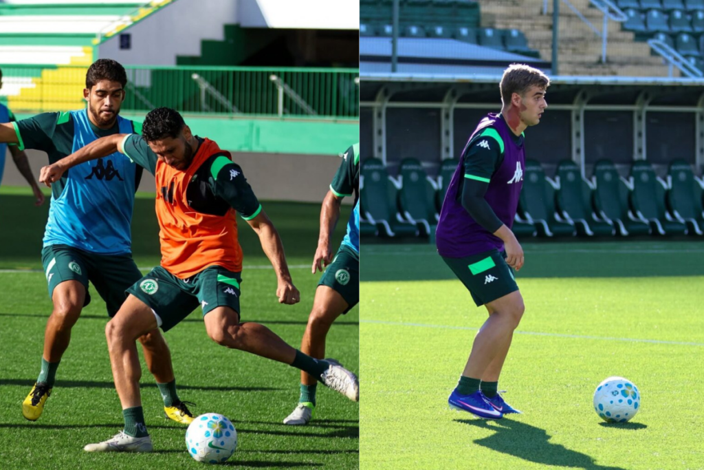 Jogadores da Chapecoense e do Vitória treinam para confronto direto na Arena Condá pelo Brasileirão