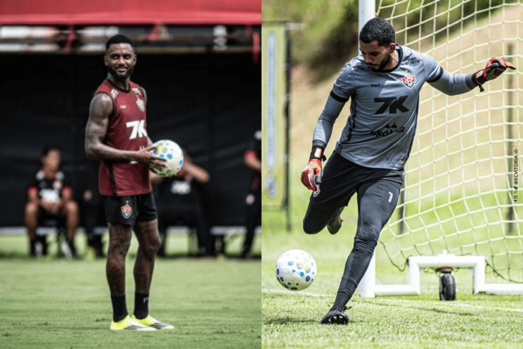 Jogadores da Chapecoense e do Vitória treinam para confronto direto na Arena Condá pelo Brasileirão