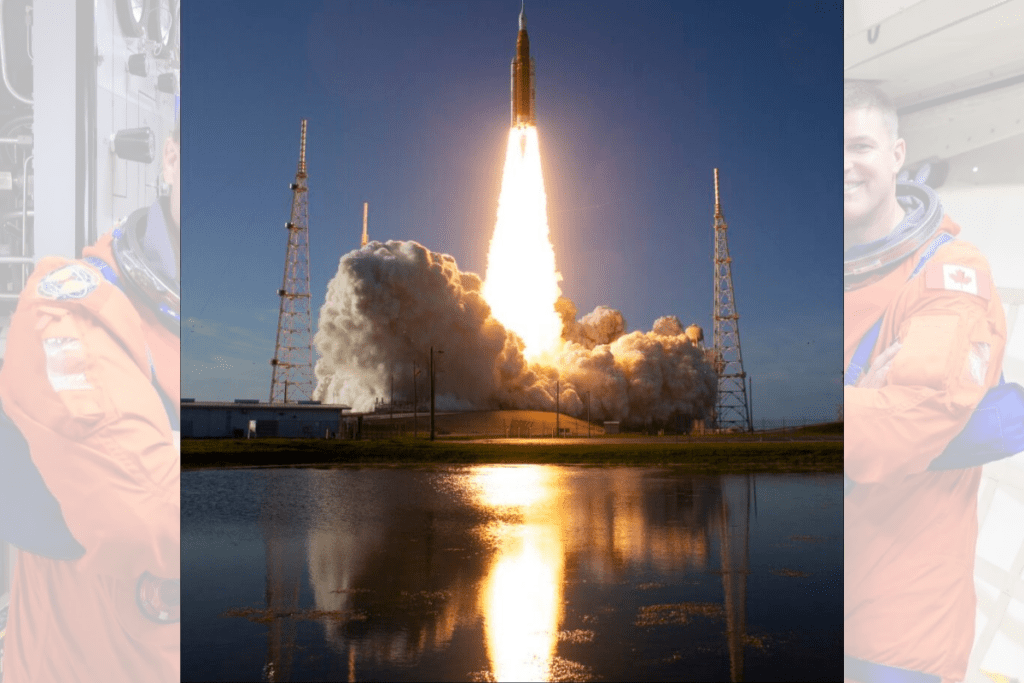 Foguete que levou astronautas na órbita da Lua na missão Artemis II