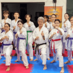 Alunos de Katarê que participarão do 36° Festival Municipal de Karatê em Xanxerê.