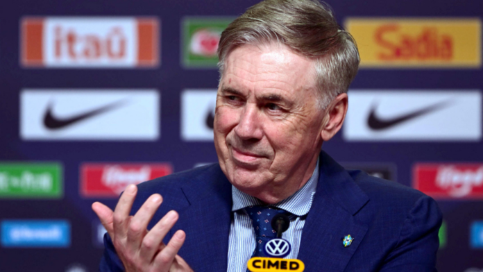 Técnico da Seleção Brasileira de Futebol Ancelotti, durante convocação para Copa do Mundo 2026