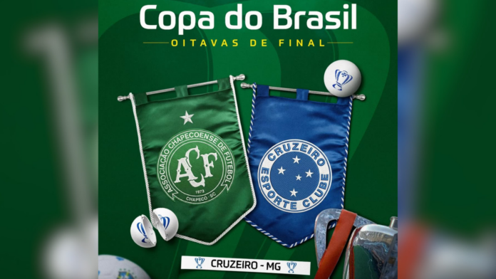 Banner divulgação do Jogo nas oitavas de final da Copa do Brasil 2026 entre Chapecoense e Cruzeiro