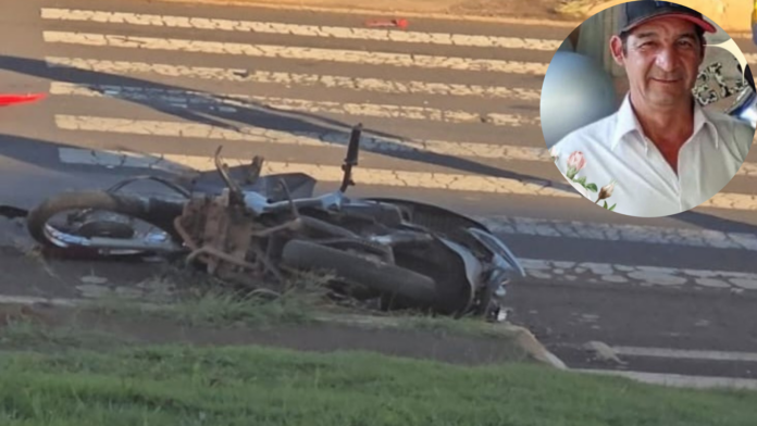 Moto caída e destruída em acidente no acesso á Xanxerê
