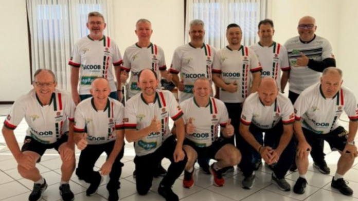 Equipe de Bolão 23 de Xanxerê que se sagrou campeã do Campeonato catarinense.