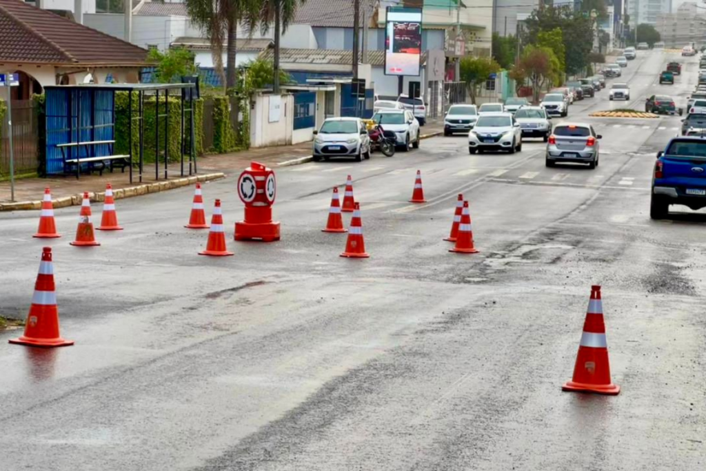 Cruzamento entre a Rua Marechal Deodoro e Avenida Brasil em Xanxerê onde será implementada uma rotatória