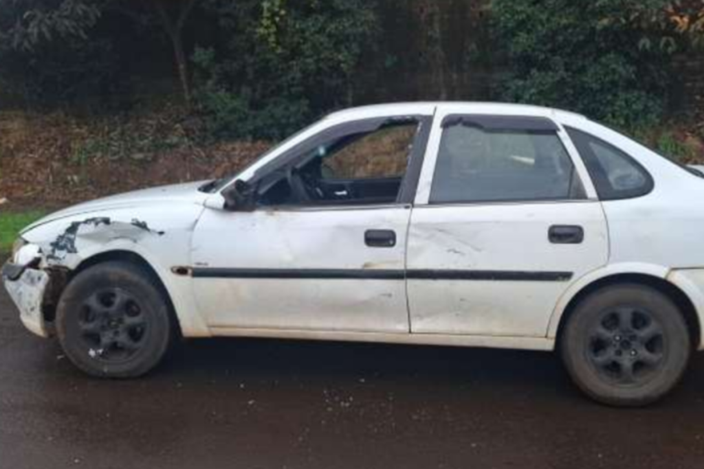 GM/Vectra branco que bateu em moto em acidente em Xanxerê no bairro Nossa Senhora de Fátima