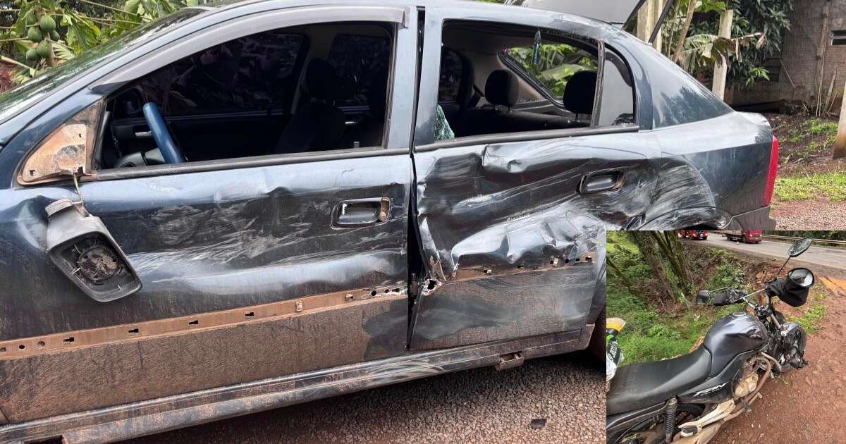 Motociclista fica ferido em acidente na BR-282